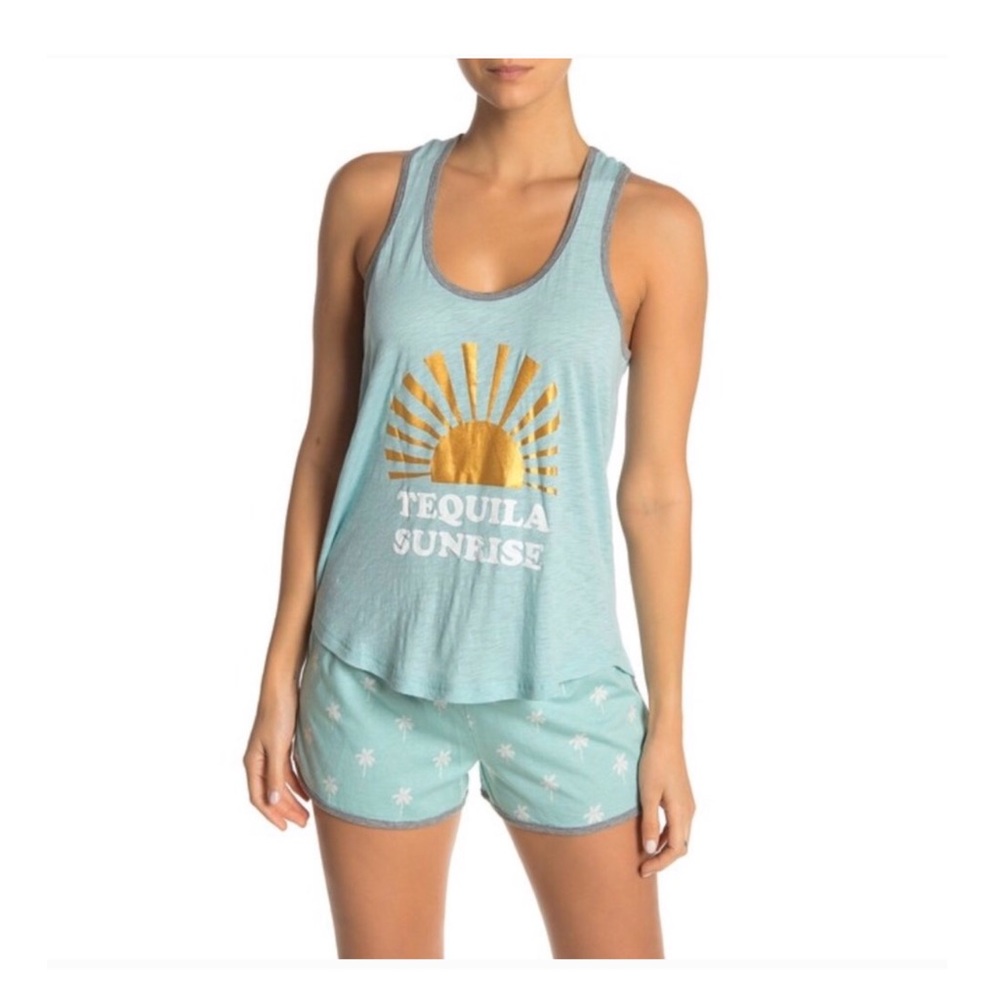 NWT PJ Salvage Aqua Tequila Sunrise Tank